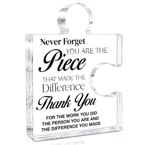 Acrylic Puzzle Piece Thank You Gift for Coworkers, Office Appreciation Plaque
