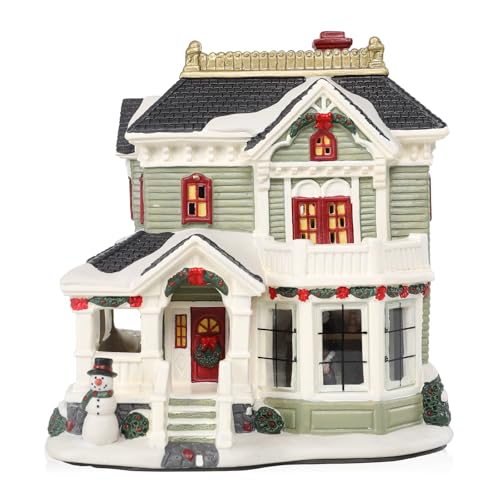 Lighted Christmas Village House - Ceramic Indoor Holiday Decor with LED