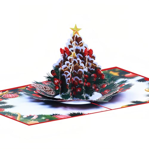 Steelhill Pinecones Card Pop Up Christmas Cards with Envelope – Merry Xmas Gift for Mom Wife Boyfriend (Pinecones Card)