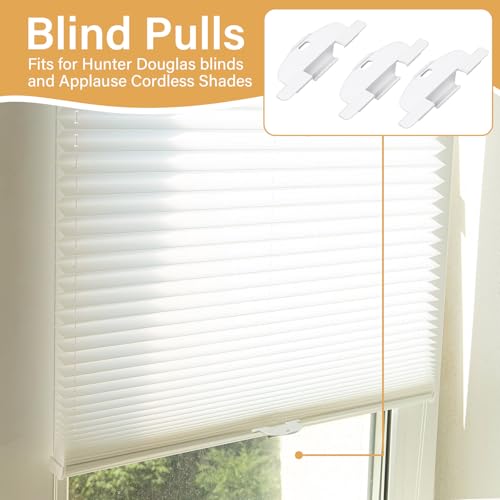 3/4-Inch Cordless Shade Pull Handles for Honeycomb Shades, 3 Pack White