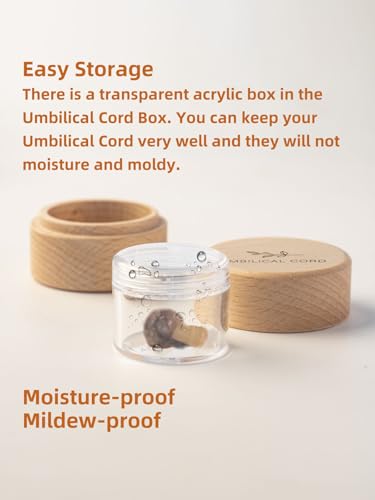 Minimalist Wooden Baby Umbilical Cord Keepsake Box with Acrylic Storage Case
