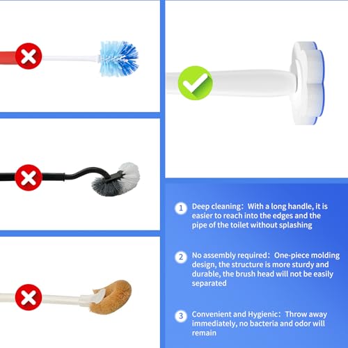 Disposable Toilet Bowl Cleaner Wand Set with 40 Refill Heads & Caddy