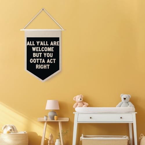 All Are Welcome Hanging Wall Canvas Banner Pennant Flag Art Decor