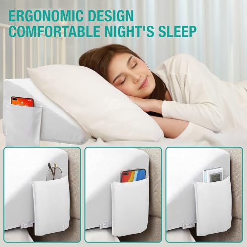 Bed Wedge Pillow for Headboard Gap - Fills 0-6" Space, Removable Cover