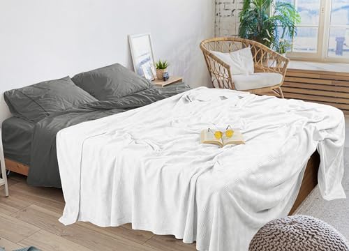Utopia Bedding 100% Cotton Thermal Queen Blanket - 90x90 Waffle Weave
