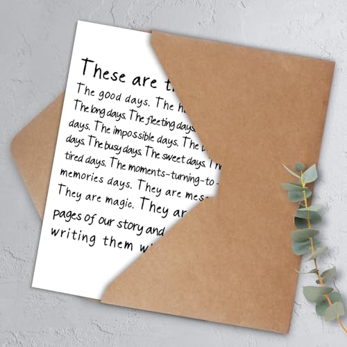 Anniversary Greeting Card for Husband Wife, 8x5.3 Inch Linen Cardstock