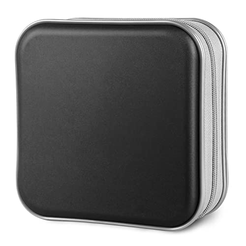 Siveit 40 Capacity CD DVD Storage Case Hard Plastic Holder Wallet for Car Home and Office