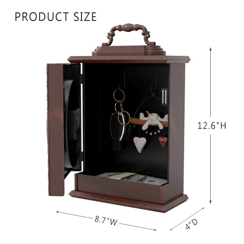Vintage Mantel Clock with Hidden Safe, Antique Style Desk & Shelf Clock