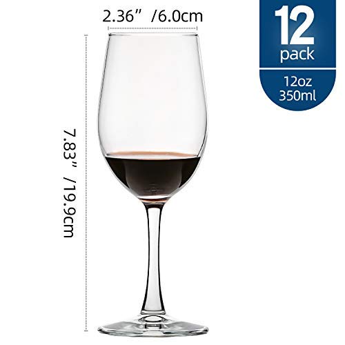 UMI UMIZILI Set of 12 Red & White Wine Glasses 12 oz - Durable & Elegant