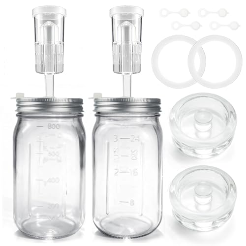 32 oz Mason Jar Fermentation Kit 2 Pack with Lids and Weights
