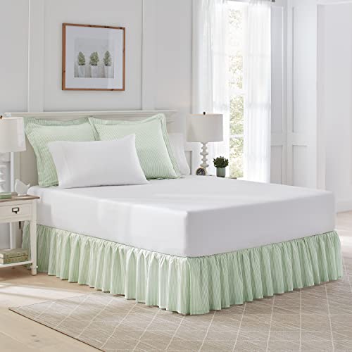 26x26 Cotton Euro Sham Covers, Sage Green Ticking Stripe Pillow Shams, Set of 2
