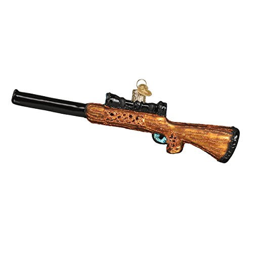 Handcrafted Glass Rifle Christmas Tree Ornament, Western Holiday Decor