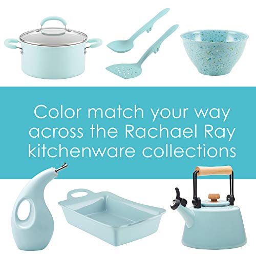 Rachael Ray Tools and Gadgets Spoon, Slotted and Solid Turners Set/ Cooking Utensils - 3 Piece, Light Blue