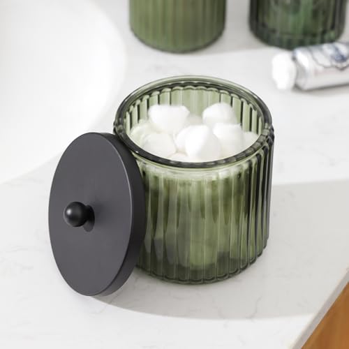 4-Piece Decorative Glass Bathroom Accessory Set in Green