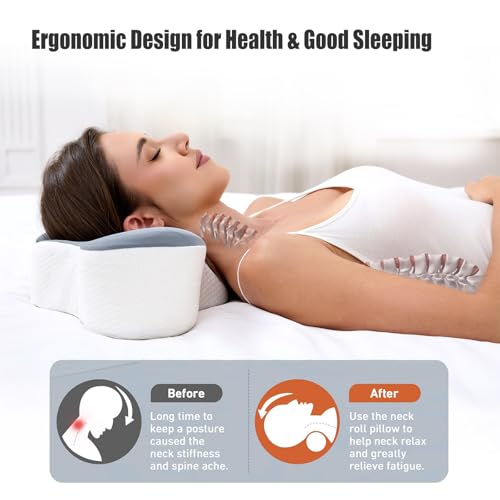 Travel Size Cervical Neck Pillow - Ergonomic Memory Foam for Pain Relief