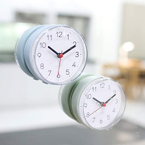 2-Way Waterproof Silent Bathroom Clock with Suction Cup