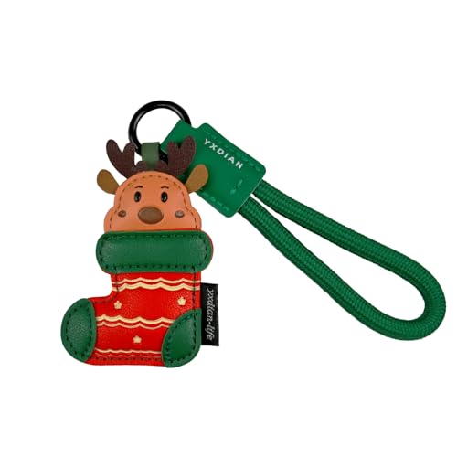JASKFG Christmas Stocking with Reindeer Holiday Decor - Red & Green