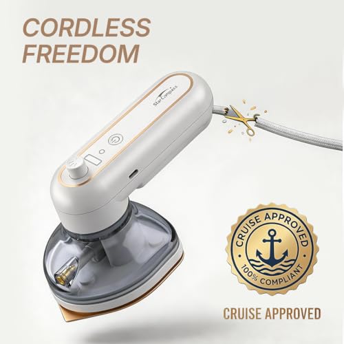 Cordless Handheld Travel Iron with USB-C Power Bank, Compact Spray Iron