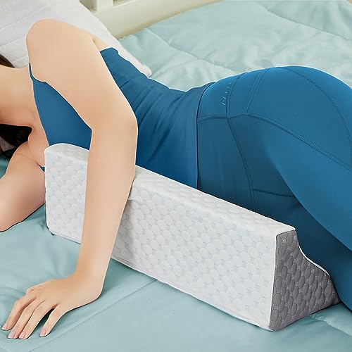 Wedge Pillow for Side Sleeping Support - Memory Foam, Washable Cover