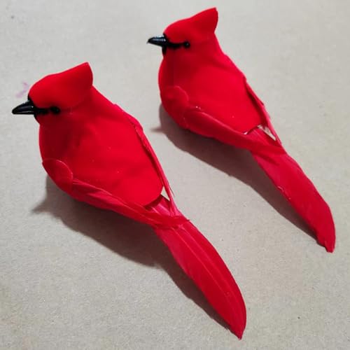 DALJIAFA 6 Pack Christmas Red Cardinal Birds Clip-On Decorations - Mixed Colors