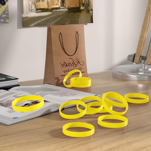 12-Pack Yellow Silicone Wristbands - Blank Rubber Bracelets for Events