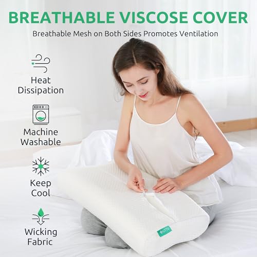 UTTU Cervical Memory Foam Pillow for Neck Pain Relief - Adjustable Queen