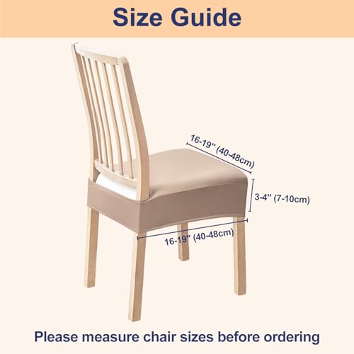 Waterproof PU Leather Dining Chair Covers Set of 4 - Stretch Fit & Easy to Install