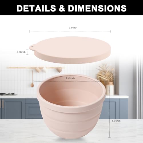 Collapsible Silicone Bowl Liner for 5 Quart Tilt-Head Mixers with Storage Lid