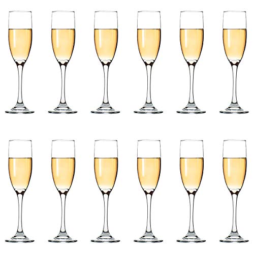 UMI UMIZILI 6 Oz Champagne Flutes Set of 12 - Premium Crystal Clear Stemware