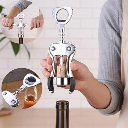 Multifunctional Wing Lever Corkscrew & Bottle Opener - Durable Barware Tool