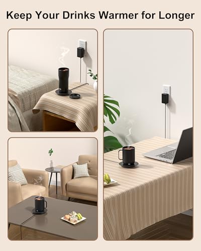 WUKUR Black Charging Coaster for Temperature Control Mug - Compatible with 1st & 2nd Gen Smart & Travel Mugs