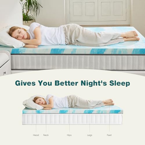 Sweetcrispy 3-Inch Cooling Gel Memory Foam Mattress Topper - Full Size
