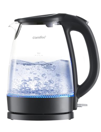 1.7L Glass Electric Kettle, 1500W Fast Boil Tea Kettle with LED Indicator