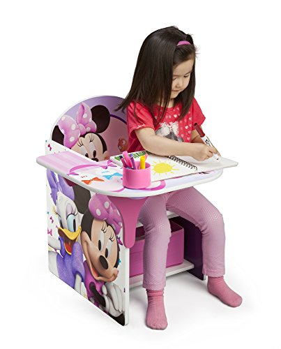 Kids Chair Desk with Under-Seat Fabric Storage Bin and Cup Holder