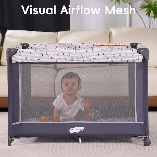 Portable Baby Playard with Removable Bassinet and Travel Bag