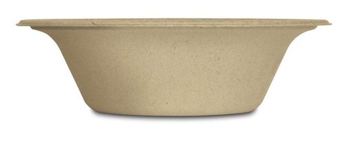 Tellus 12 oz Disposable Bowls, 125 Count – Made in USA with U.S. and Imported Plant Fibers, BPI Certified ASTM D6868, CMA & Kosher, No PFAS Added, Durable & Beige Color