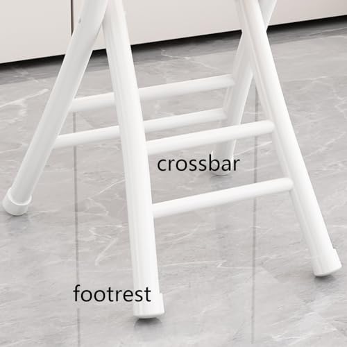Portable Folding Stool with Backrest and Padded Leather Cushion