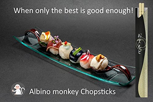 Albino Monkey Disposable Bamboo Chopsticks Long Paper Sleeve 200 Pairs for Sushi & Asian Cuisine