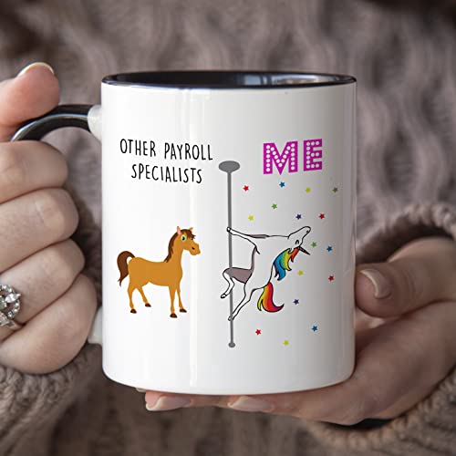 YouNique Designs Unicorn Payroll Specialist Coffee Mug with Black Handle