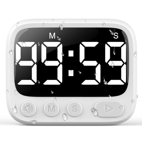 Waterproof Digital Shower Timer with Suction Cup and Foldable Stand