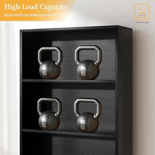 6-Tier Modern Open Bookshelf, 71-Inch Tall Industrial Display Storage Shelf