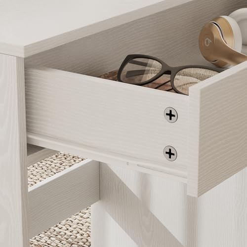 Home Office Desk and 5-Drawer Storage Cabinet Set, White Computer Workstation