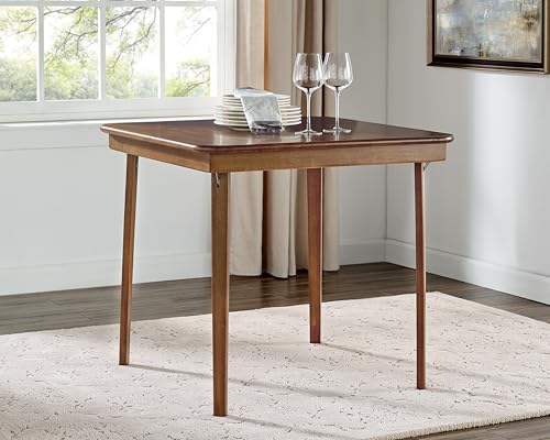 32x32 Solid Hardwood Square Folding Table, Fruitwood Finish