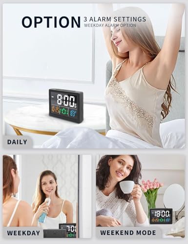 Digital Alarm Clock with Large LED Display, Dual Alarms and USB Charging Port