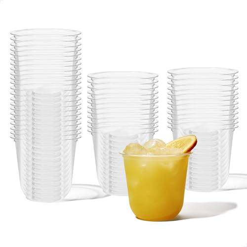 Set of 100 TOSSWARE Natural 12oz Plant-Based Clear Cold Cups - Recyclable Party Cups