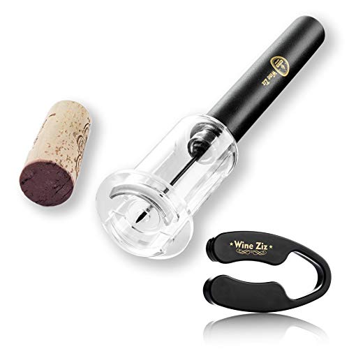 Wine Ziz Air Pressure Wine Opener & Foil Cutter Gift Set Black