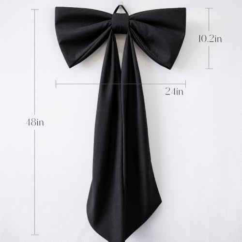 Giant Black Bow for Front Door & Wall Decor - 48 x 24 Large Halloween Bow