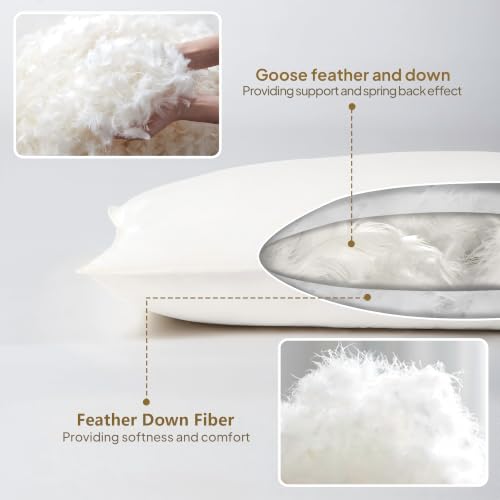 Cooling Goose Down Body Pillow for Side Sleepers - 20x54