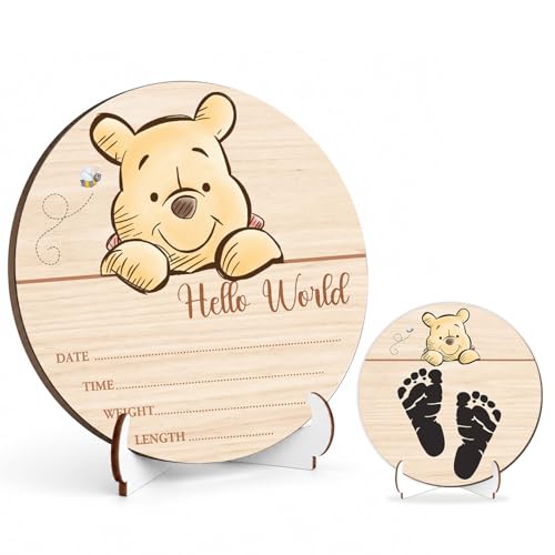 Wooden Newborn Birth Announcement Sign - 5.9 Inch Baby Photo Prop