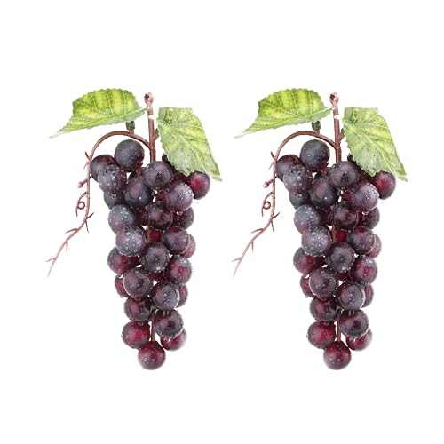 Artificial Grapes - 2PCS Purple Simulation Fruit for Home Decor